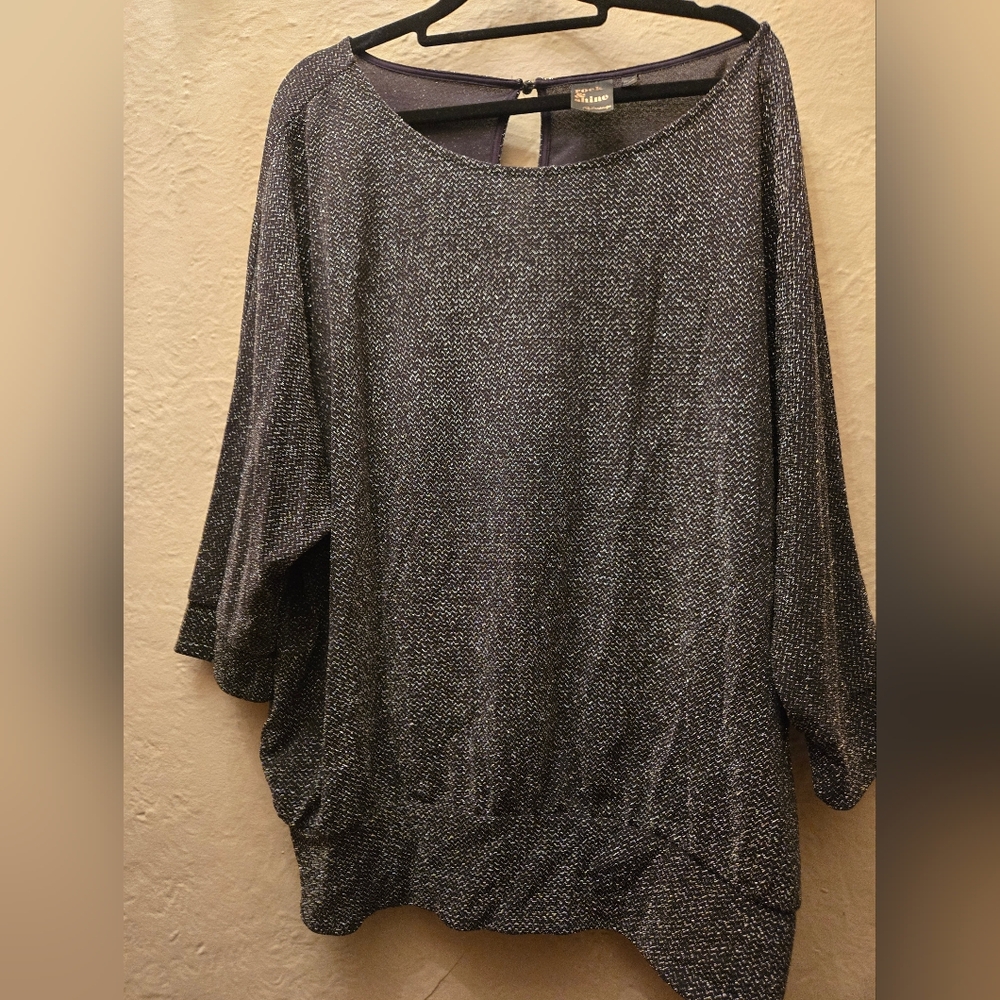 ❤️‍🔥Rock & Shine Metallic Dolman Top XL Batwing Shimmer